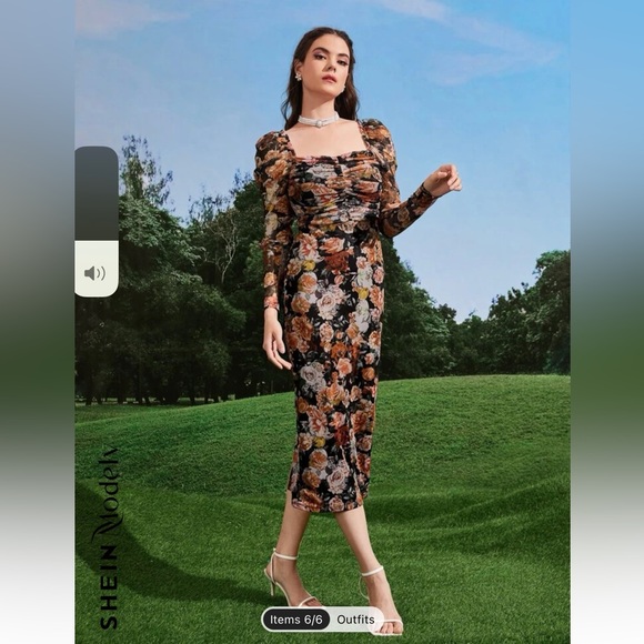 SHEIN floral dress size L - Picture 6 of 11